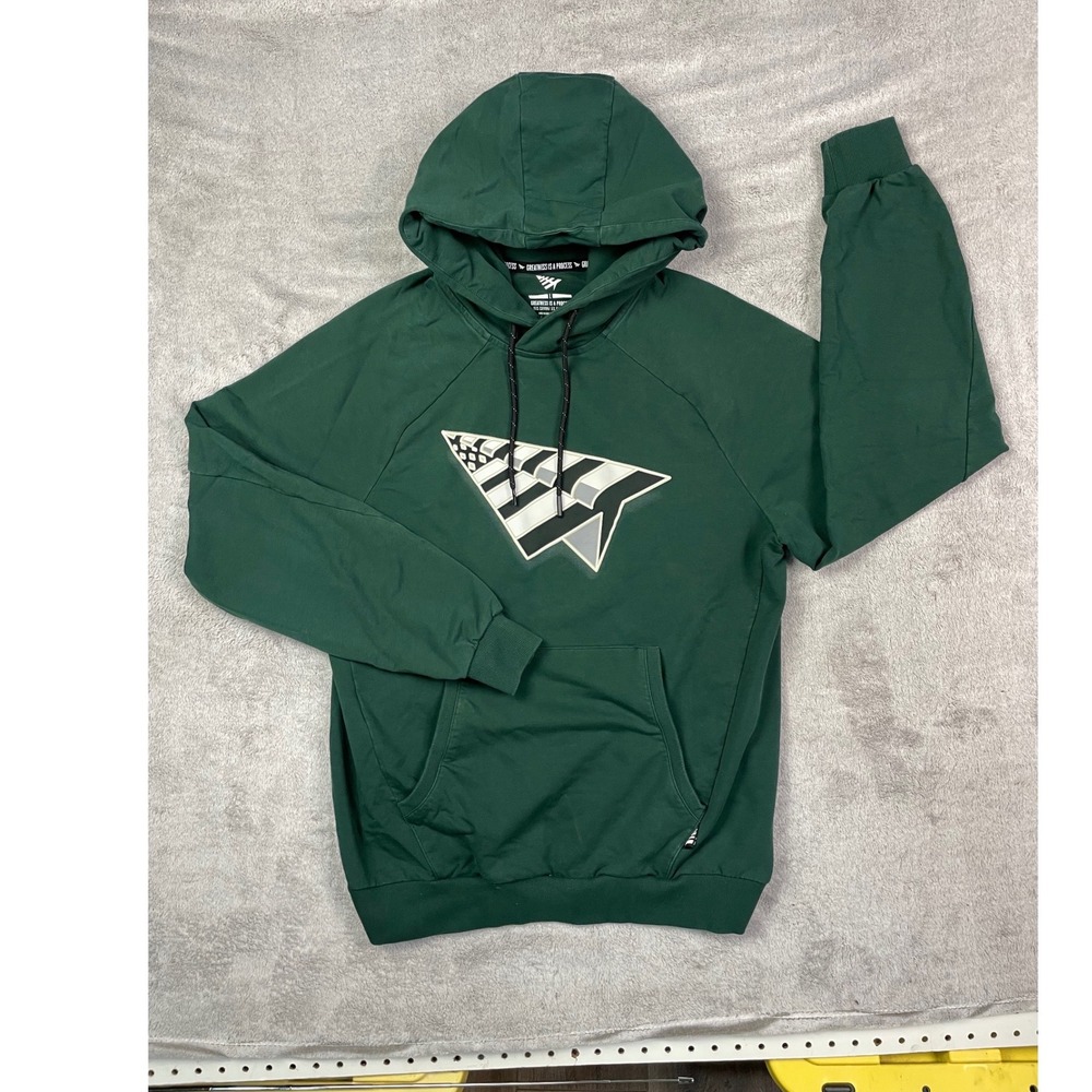 Paper Planes Hoodie Men's L Green  Logo Pullover Sweat Greatness Is A Process